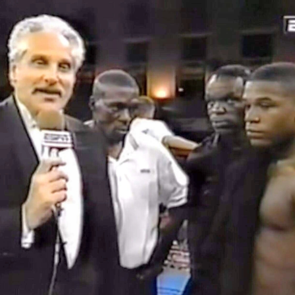 Family archive photograph from Floyd Mayweather Jr.’s first professional fight