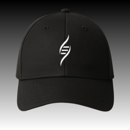 Black KLEOS DNA Emblem Cap with the white embroidered symbol